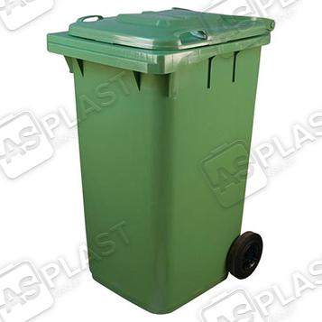 Мусорный пластиковый контейнер 240 л - цвет зеленый
