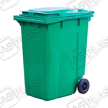 Мусорный пластиковый контейнер 360 л - цвет зеленый