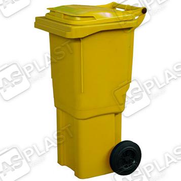 Мусорный контейнер 60 л желтый - вид спереди