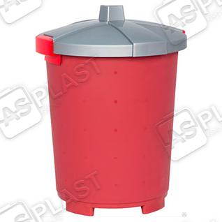 Бак с крышкой для мусор 25 литров - цвет бордовый