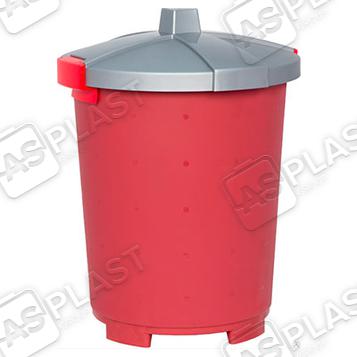 Бак с крышкой для мусор 25 литров - цвет бордовый