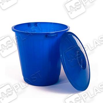 Пластиковый бак с крышкой 70 литров - цвет синий