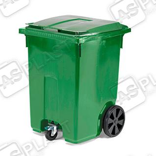 Мусорный контейнер 370 литров на 3-ех колесах - цвет зеленый